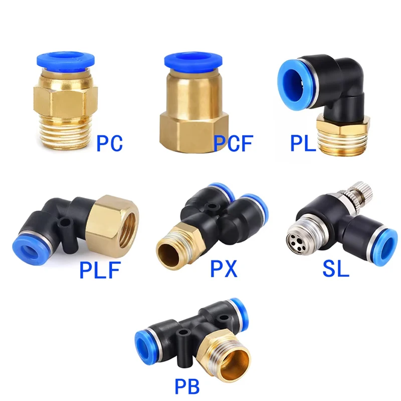 Compression Fitting Brass - 1PCS Pneumatische Schnell Anschluss PCF PC
